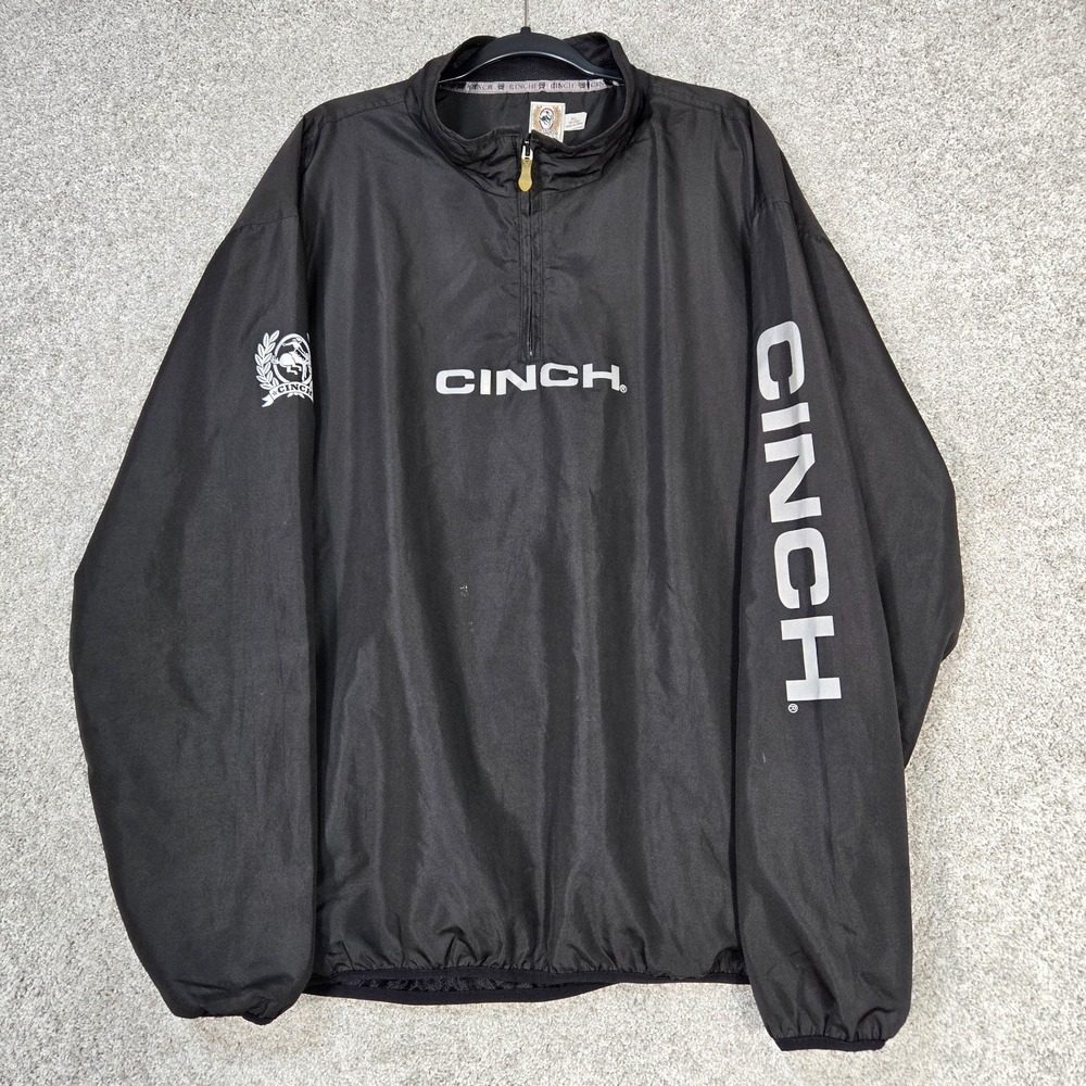 CINCH Windbreaker jacket XL black western 1/4 zip pullover vented lightweight